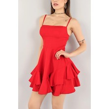 Alpaco Cup Detaylı Volanlı Elbise