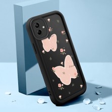 HONTINGA Samsung Galaxy A04 ile Uyumlu Kılıfı Düşüme Önleyici Basitlik Anti Düşme Kamera Korumali Çiçek Siyah Desen Yumuşak Silikon Telefon Kılıfı K2-0066