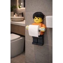 Modu3D LEGO Adam Tasarımlı Tuvalet Kağıdı Tutacağı – Eğlenceli & Dekoratif Banyo Aksesuarı