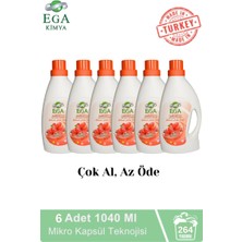 Ega Aktif Kapsül Teknolojili Amber Çamaşır Yumuşatıcısı 6 X 1040 ml 264 Yıkama