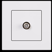 Günsan Eqona Beyaz Uydu Priz (F.kon.) (Çerçevesizdir)