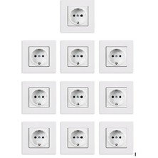 Günsan Eqona Fildişi Topraklı Priz-Çerçeve Dahil-10 Lu Paket