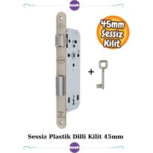 Kawin Sessiz Oda Kilidi Çelik Gövde Plastik Dil Oval Geniş 45 mm , Sessiz Gömme Kilit 4.5 cm