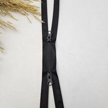 Kaf Kumaş Su Geçirmez Pu Kaplama Fermuar | O Fermuar | Uzunluk: 73 cm Siyah Çift Elcikli