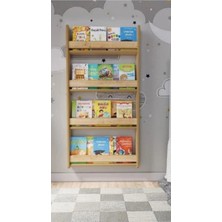 Montessori 4 Raflı Mdf Çocuk Kitaplığı 120*80 cm - Safir Meşe