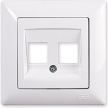 Günsan Vısage Beyaz Ikili Data Priz (Jaksız) (Çerçevesizdir)