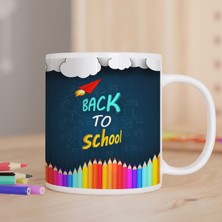 Asilmeydan Back to School Yazılı Rengarenk Kalemler  Baskılı Hediyelik Kupa Bardak