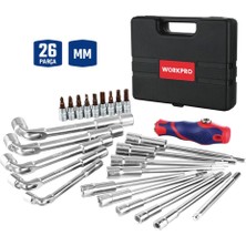 Workpro WP204003 26 Parça Cr-V Profesyonel Motosiklet Tamir Alet Seti