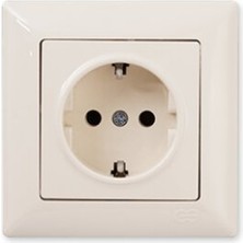 Günsan Vısage Krem Topraklı Priz (Çerçevesizdir)