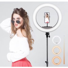 Moxti Ring Light LED Işıklı Tripod 10 Inç Halka Youtuber Tiktok Video Makyaj Işığı Ayaklı 10 Inç