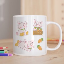 Asilmeydan Havuç Besleyen Tavşan Baskılı Hediyelik Kupa Bardak