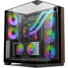 PowerBoost Eclıpse 8*argb Fan Triple Temperli Cam Type-C Mid-T Ahşap Sea View Atx Gaming Siyah Kasa