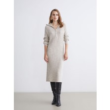 Lc Waikiki Yeni Sezon Dik Yaka Triko Elbise