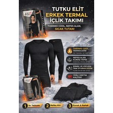 Tutku Elit Tutku Erkek Siyah Termal Içlik Takımı Alt Üst – Thermo Cool, Nefes Alan, Sıcak Tutan Kışlık