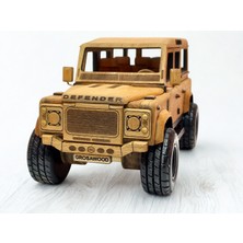 Grosa Wood Grosawood El Yapımı  Ahşap Oyuncak Model Araba Land Rover Defender 110 Helderburg Model – 1/18 Ölçek | Kişiye Özel Plakalı | (Tek Üretim)