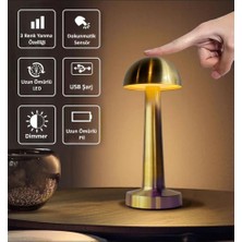  şarj edilebilir dokunmatik mantar masa lambası led ışıklı dekoratif gece lambası 3 ışık modu lambader