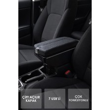 Skytrend Çift Açılır Kapaklı Kolçak Kol Dayama 7 Usb'li Çok Fonksiyonlu Araç Içi Kolçak Lüks Model