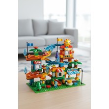 Hak-İş Oyuncak 211 Parça Büyük Yapı Blokları Hızlı Kaydıraklı Araba Parkı