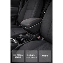 Skytrend Her Araca Uygun Sürgülü Kol Dayama Kolçak 7 Usb'li Çok Fonksiyonlu Lüks