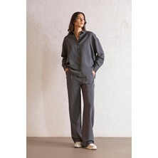 ZERO ZERO THREE NINE Regular Fit Çizgili Kadın Gömlek