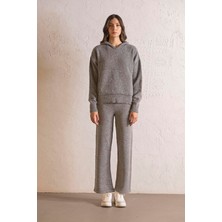 ZERO ZERO THREE NINE Kapüşon Yaka Kanguru Cepli Kadın Triko Sweatshirt