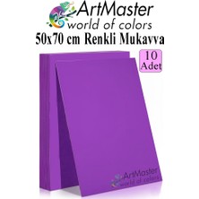 ArtMaster Mor Renkli Mukavva 50X70 cm 10 Adet 1 Paket Renkli Sert Karton 1.0 mm Anasınıfı Hobi Etkinlik Okul Öncesi Elişi