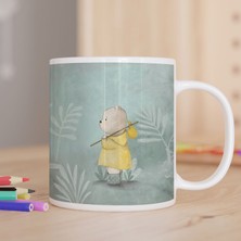 Asilmeydan Sarı Montlu Sevimli Ayıcık Baskılı Hediyelik Kupa Bardak