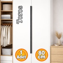 Badem10 Toros Çizgili Mat Siyah Dolap Çekmece Kulp 800 mm Uzun Modern Mutfak Gardırop Banyo Kapak Kulbu