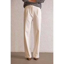 ZERO ZERO THREE NINE Beli Lastikli Dik Cepli Kadın Pantolon