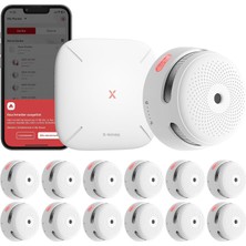X-Sense Akıllı Duman Dedektörü, SBS50 Baz Istasyonlu Ev Güvenlik Kiti Uygulaması ile Uyumlu,(12+1)