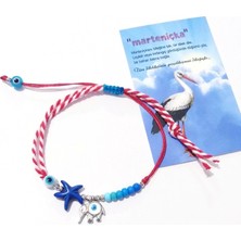 Funny Takı Deniz Yıldızı Fil Nazar Dorika ve Çek Cam Boncuklu Marteniçka Bileklik