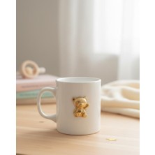 Kachkırhome Seramik Kupa Beyaz Ayıcık Fincan Standart 330CC