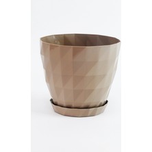 Yapay Çiçek Sitesi Kristal Plastik Saksı 12 cm Mocha