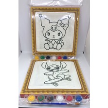 Lebron 2'li Kanvas Boyama Seti Akrilik Boya ve Fırça Seti Stich