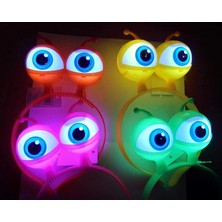 HypAirs Rengarenk 3 Farklı Fonksiyonda Yanan LED Işıklı Uzaylı Göz Taç 1 Adet 18X12 cm