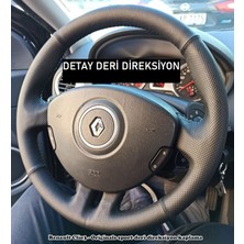 İskender Oto Aksesuar Direksiyon Kılıfı Renault Clio 3 Sport Siyah Dikişli KENDİ DERİSİ SÖKÜLMEDEN YAPILIR Detay Deri Direksiyon