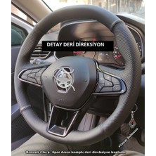 İskender Oto Aksesuar Direksiyon Kılıfı Renault Clio 5  2020 - 2025 Direksiyon Klıfı Manuel Uyumludur KENDİ DERİSİ SÖKÜLMEDEN YAPILIR Detay deri direksiyon