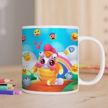 Asilmeydan Gökkuşağı ve Sevimli Emojiler Baskılı Hediyelik Kupa Bardak