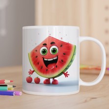 Asilmeydan Gülen Mutlu Karpuz Dilimi Baskılı Hediyelik Kupa Bardak