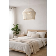 Yutedekor El Yapımı Bohem Makrome Avize –  Ekru | Diamante 30 cm.