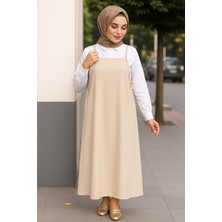 Sb Shopping Kadın Taş Rengi Ayarlanabilir Askılı Jile Elbise