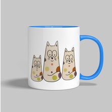 Asilmeydan Boho Sanatı Kediler Tasarımlı Kupa Bardak Hediyelik