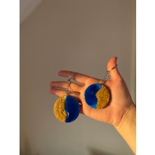 Anı Atölyesi Epoksi Sahil Temalı Anahtarlık/5 cm Çap