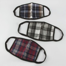 LTG Nova 3 Katlı Yıkanabilir Ekose Desenli Genç Maskesi