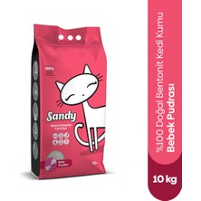 Sandy Bebek Pudrası Kokulu Ekstra Topaklanan Kedi Kumu 10Kg