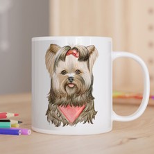 Asilmeydan Sevimli Pembe Fularlı Köpek Baskılı Hediyelik Kupa Bardak