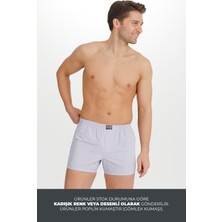 BRR Karışık Renk 12’lu Paket Pamuklu Poplin Boxer Şort