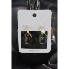 Pazarcan Renkli Hematit Taşlı Küpe Seti