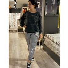 Eşofman Altı Deri Görünümlü Eşofman Altı