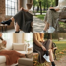 Lascaris 4 Farklı Model Taş Detaylı Leopar Desenli Premium Kadın Çorap Seti (4’lü Paket)